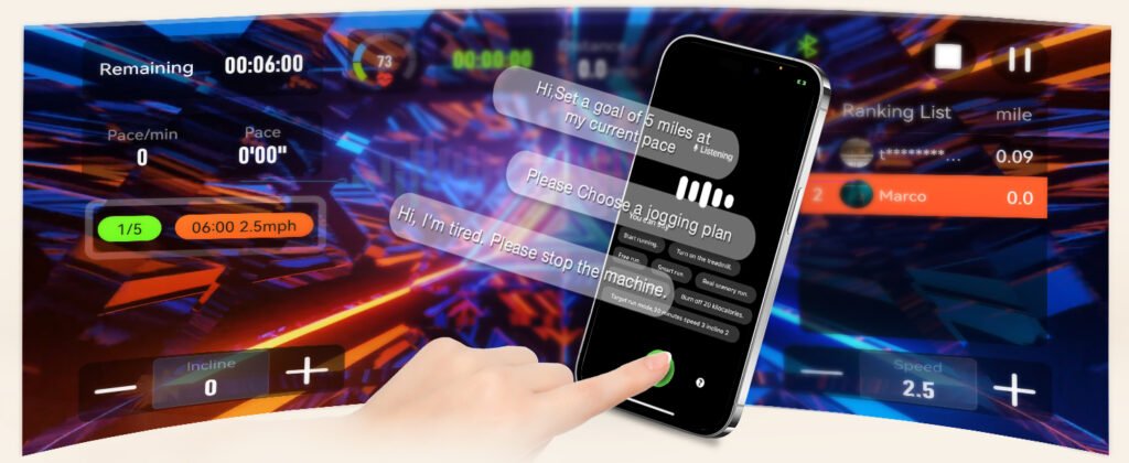 Cardirun foldable treadmill workout metrics setup
