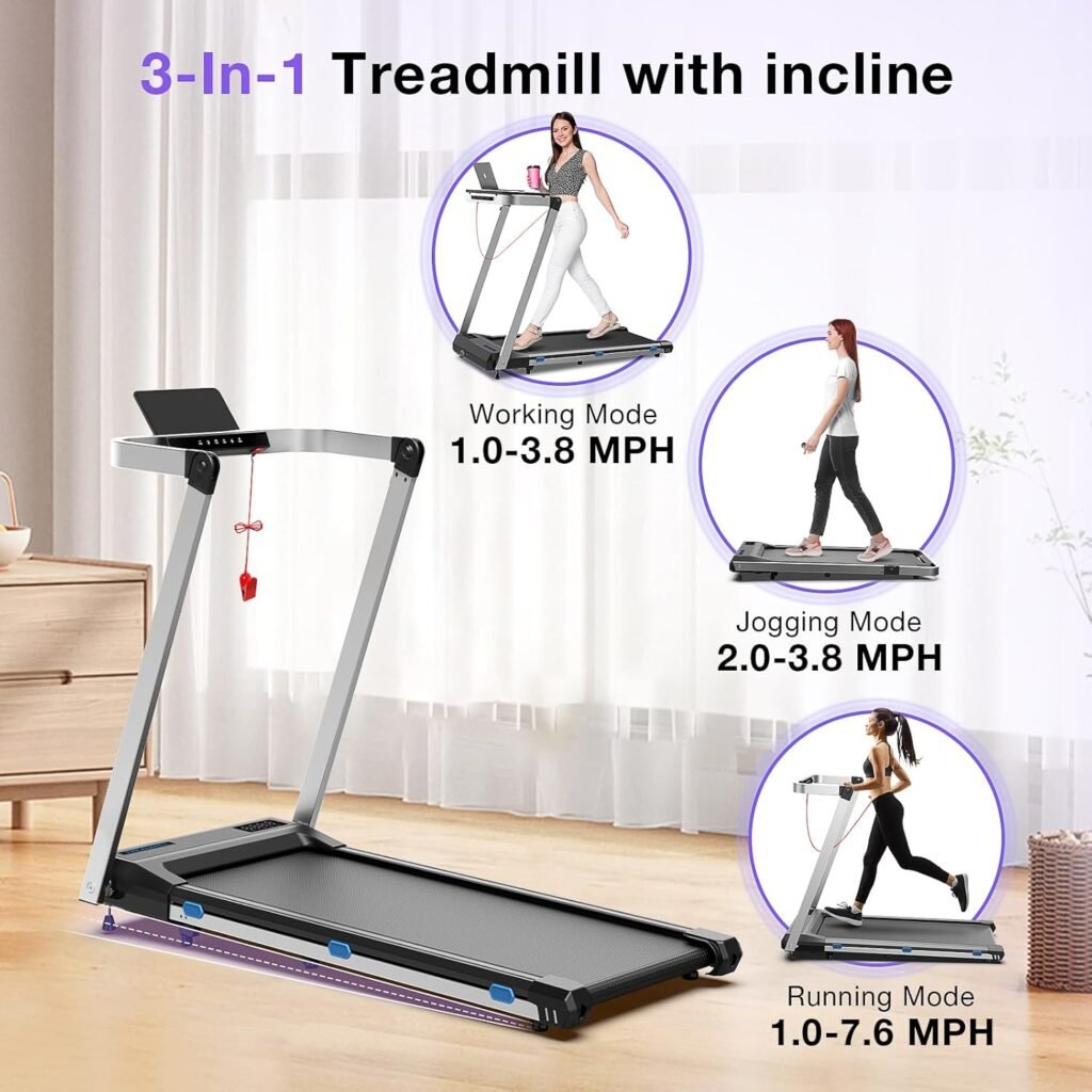 Cardirun 3-in-1 walking pad treadmill with desk